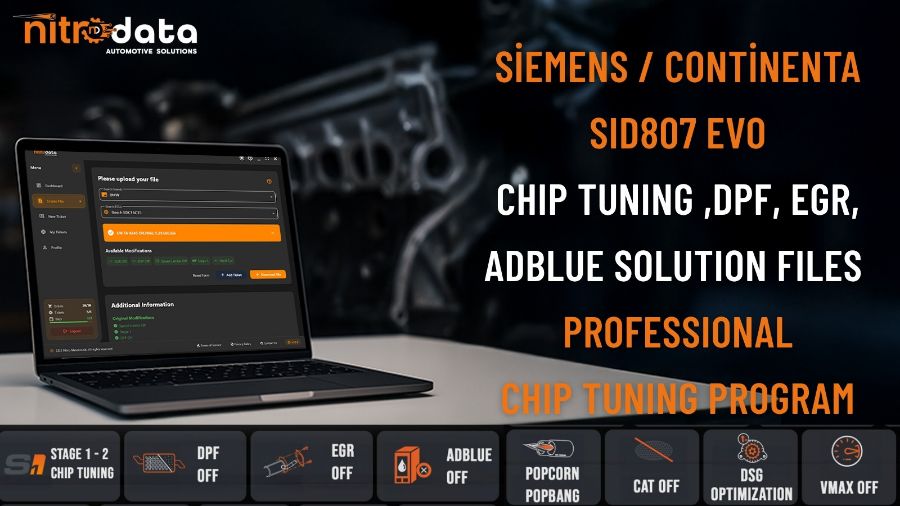SID807 EVO Chip Tuning, Fichiers de Solutions DPF-EGR-AdBlue | Solutions Logicielles ECU Automatiques avec Nitro Data
