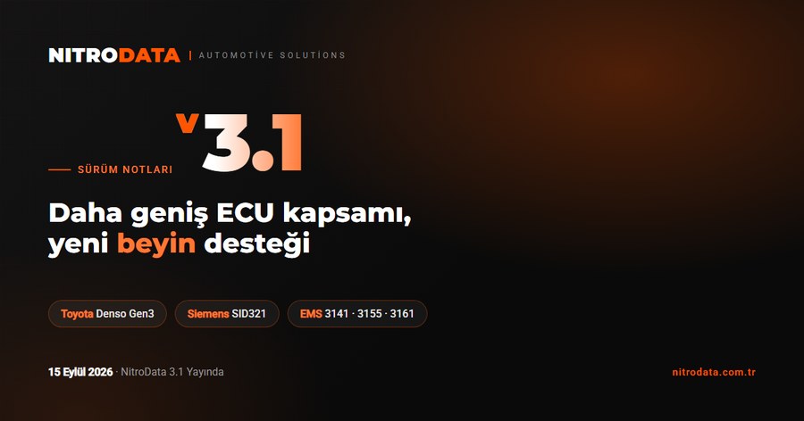 NitroData 3.1 Yayında: Daha Geniş ECU Kapsamı ve Daha Tutarlı Sonuçlar