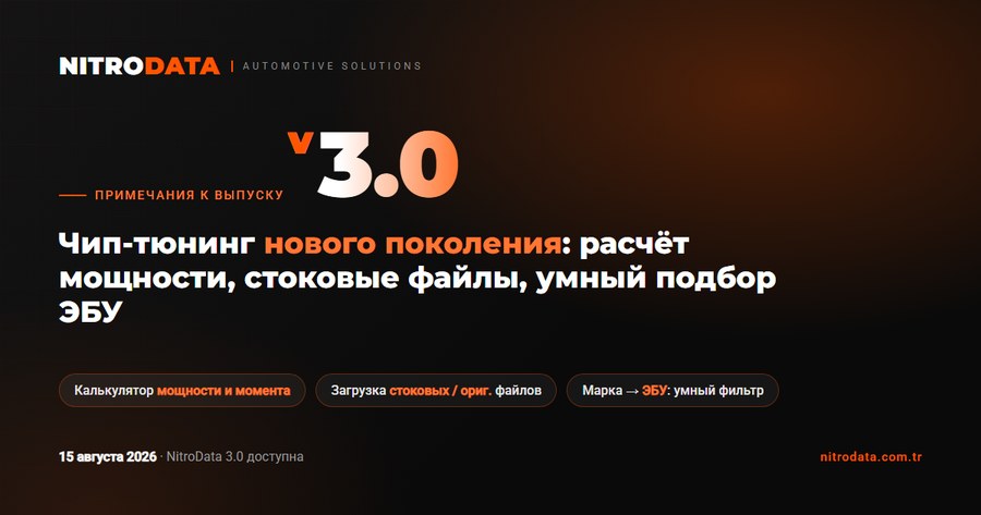 NitroData 3.0 уже доступна: расчёт мощности, загрузка стоковых файлов и умный подбор ЭБУ