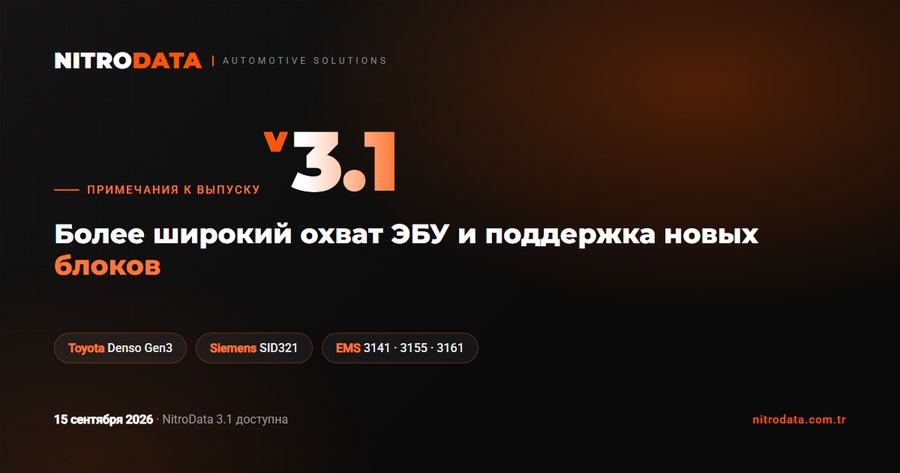 NitroData 3.1 уже доступна: расширенный охват ЭБУ и более стабильные результаты