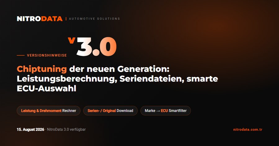 NitroData 3.0 jetzt verfügbar: Leistungsberechnung, Seriendateien und intelligente ECU-Auswahl