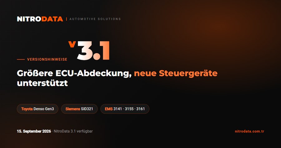 NitroData 3.1 jetzt verfügbar: Größere ECU-Abdeckung und konsistentere Ergebnisse