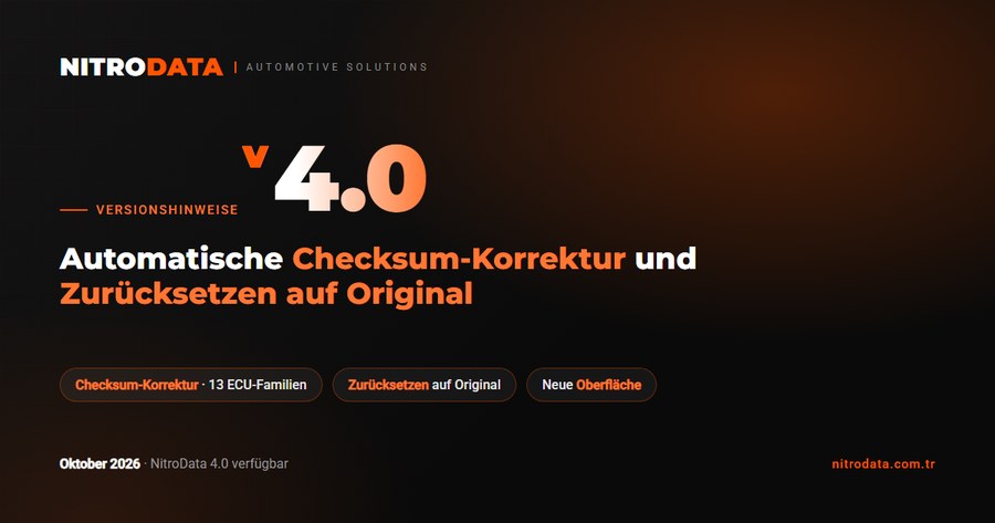 NitroData 4.0 jetzt verfügbar: Automatische Checksum-Korrektur und Zurücksetzen auf das Original